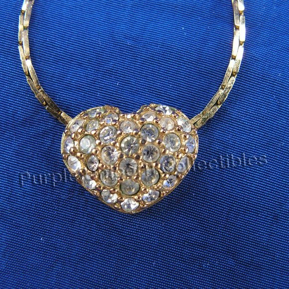 Vintage Swarovski Crystal Pave Heart Necklace - Picture 4 of 5